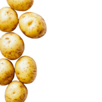 Freshly harvested potatoes arranged on a clean transparent background showing their natural texture and color, Potatoes on transparent background png