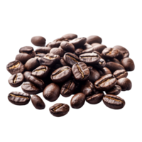 Freshly roasted coffee beans scattered against a transparent background showcasing their rich texture and dark color, coffee to go cup on transparent background png