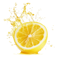 Fresh lemon slices create a vibrant juice splash on a clean transparent background in a bright, refreshing display, Fresh grape juice splash on transparent background png