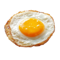 Fried egg on a simple transparent background highlighting a perfectly cooked yolk ready for breakfast or brunch, Fried egg on transparent background png