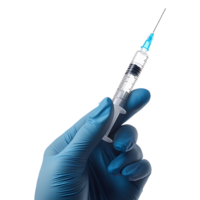 Hand holding an injection on a transparent background png