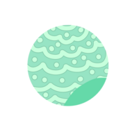 A green and white circular object with a wave pattern png