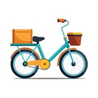 a flat illustration of a delivery bike, a different color scheme vector