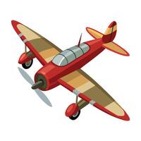a flat illustration of an airplane, a red and brown color scheme vector
