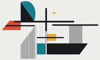 Abstract geometric design with lines and shapes vector