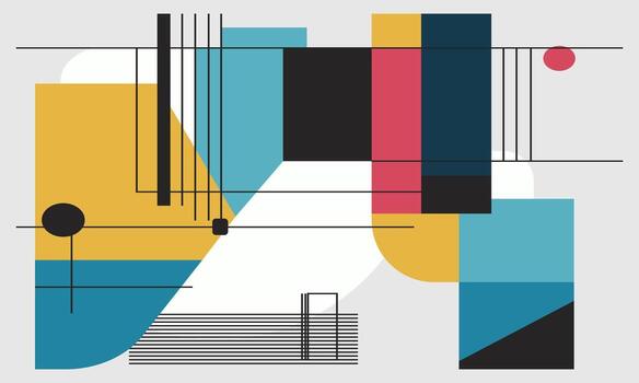 Abstract geometric design with lines and shapes vector