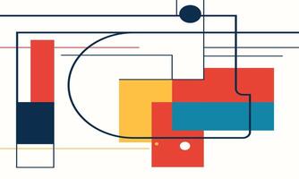 A colorful abstract design with a red, blue and yellow square vector