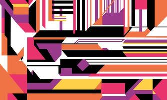 Abstract geometric pattern with orange, yellow and purple colors vector