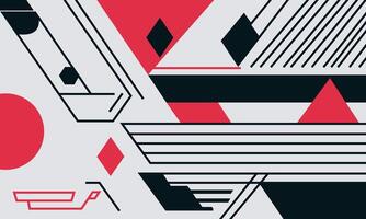 A red and black geometric pattern with a red and black triangle vector