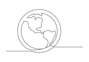 Continuous drawing of one line of an earth vector