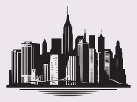 Beautiful City Skyline Silhouette for Cityscape and Architectural Themes vector