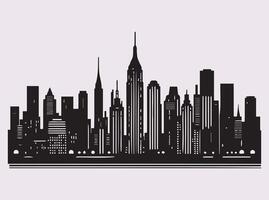 Iconic City Skyline Silhouette for Urban Design and Architectural Projects vector