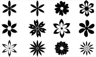 Abstract flower icons isolated on white background. Flower simple icon vector