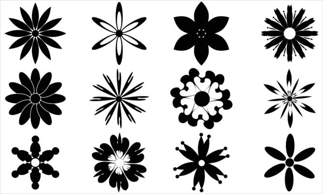 Set of floral icons