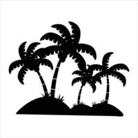 silhouette Illustration of palm tree over white background.palm tree vector