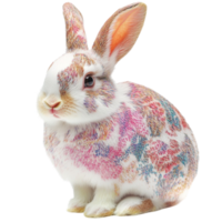 vibrante multicolor Conejo con un juguetón y artístico diseño png