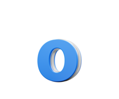 Blue Small Letter o Alphabet o Gleams With Its Sleek Modern Design With Sharp Edges 3D Illustration png
