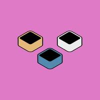 UI or UX buttons icon in isometric 3d style. illustration. vector