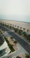 A view of a road and a beach from a building video