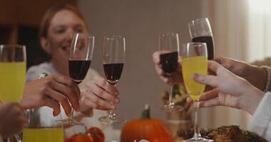A group of people toasting with wine glasses video