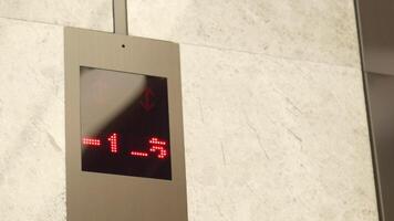 Elevator display showing floor number and direction indicators video