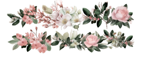 Whispers of Romance A Lush Floral Ensemble in Soft Pink and White, Perfectly Captured on a Transparent Canvas for Elegant Decor. png