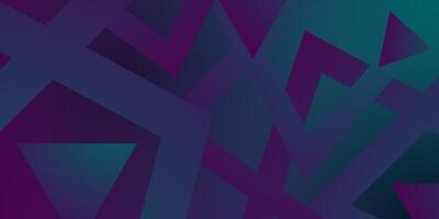 Abstract dark purple and green gradient 3D background. Trendy shapes triangle overlap pattern. vector