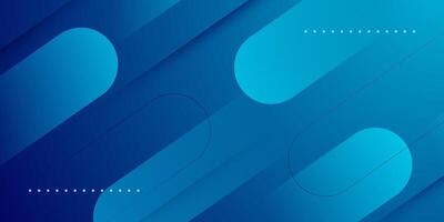 Abstract colorful blue dynamic 3D background. Simple shapes overlap layer pattern. vector