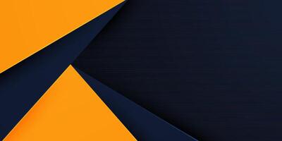 Overlap papercut orange and dark blue 3D abstract background with simple and modern pattern design. vector