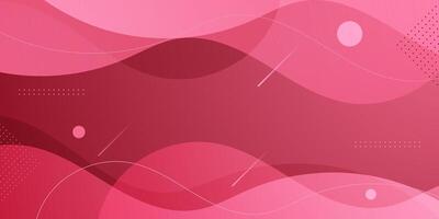 Abstract minimal 3D background with colorful red wave pattern. Simple shapes element design. vector