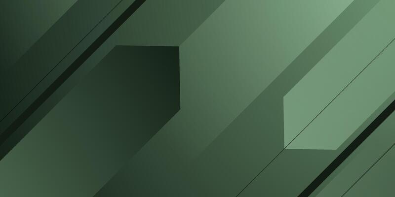 Abstract dynamic color dark green background. 3D overlap shapes pattern with lines.