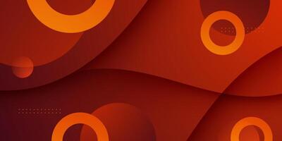 Abstract dark orange gradient 3D background. Simple shadow with circle pattern design. vector
