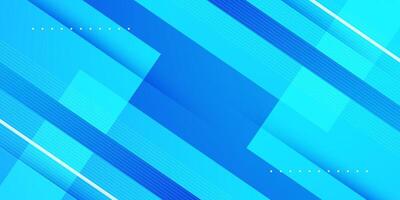 Abstract overlap square 3D background with colorful bright blue gradient color design. Simple trendy shapes pattern with lines. vector