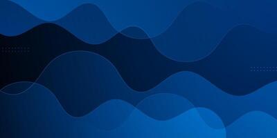 Abstract dark blue wave trendy 3D background. Overlap wave layer pattern design. vector