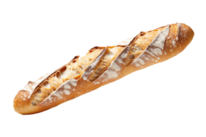 Fresh Baguette with Crumbs Cascade - High-Quality Image with Transparent Background png