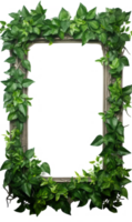 Whispers of Nature An Elegant Botanical Frame Adorned with Lush Green Leaves, Perfect for Adding a Touch of Serenity to Your Creations. png