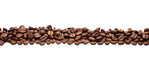 Richly Aromatic Roasted Coffee Beans A Close Up View of Their Textured Surface Against a Pristine Transparent Background png