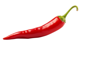Fiery Burst A Single Spicy Red Chili Pepper Glows with Vibrant Color Against a Transparent Canvas, Capturing its Essence in Stunning High Resolution. png