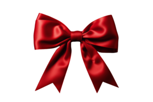 Radiant Elegance A Vivid Red Bow Adorns a Sleek Ribbon, Perfectly Isolated on a Crystal Clear Background, Capturing the Essence of Festive Cheer. png