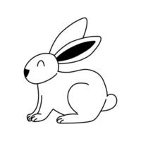 Cute cartoon rabbit sitting happily with large ears and a friendly expression vector