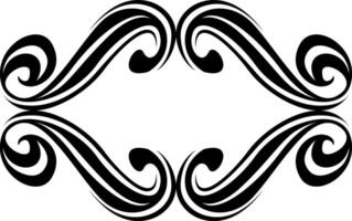 Decorative Black Frame with Curved Lines vector