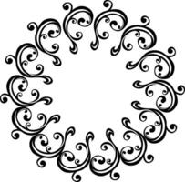Beautiful Swirl Ornament Circle Border vector