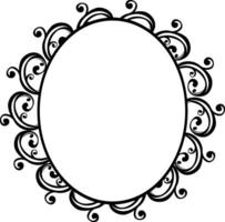 Black Swirl Pattern Frame for Decoration vector