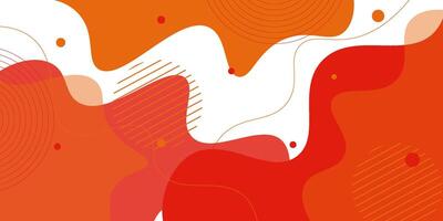 Colorful geometric wave 3D background. Red elements with orange fluid gradient pattern. Dynamic shape composition. eps10 vector