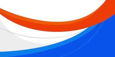 Abstract orange and blue overlapping curved banners with 3D background. Simple overlapping shapes on white background. Paper cut curved pattern. Eps10 vector
