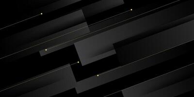 Abstract overlapping square 3D background with gradient grey color design. Trendy pattern with gold lines. Eps10 vector
