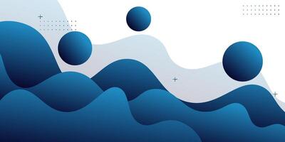 Abstract 3D business banner background. Blue wave banner on white background. Creative and smart background design. Eps10 vector