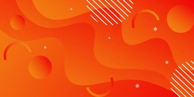 Abstract colorful orange wave and circle pattern background. Modern concept background design vector