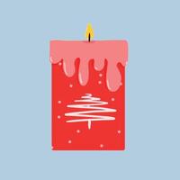 candle red light dinner ang tree motif in the middle vector