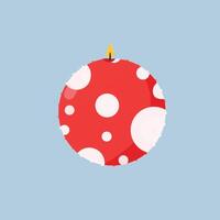circular round red candle with polkadot motif vector